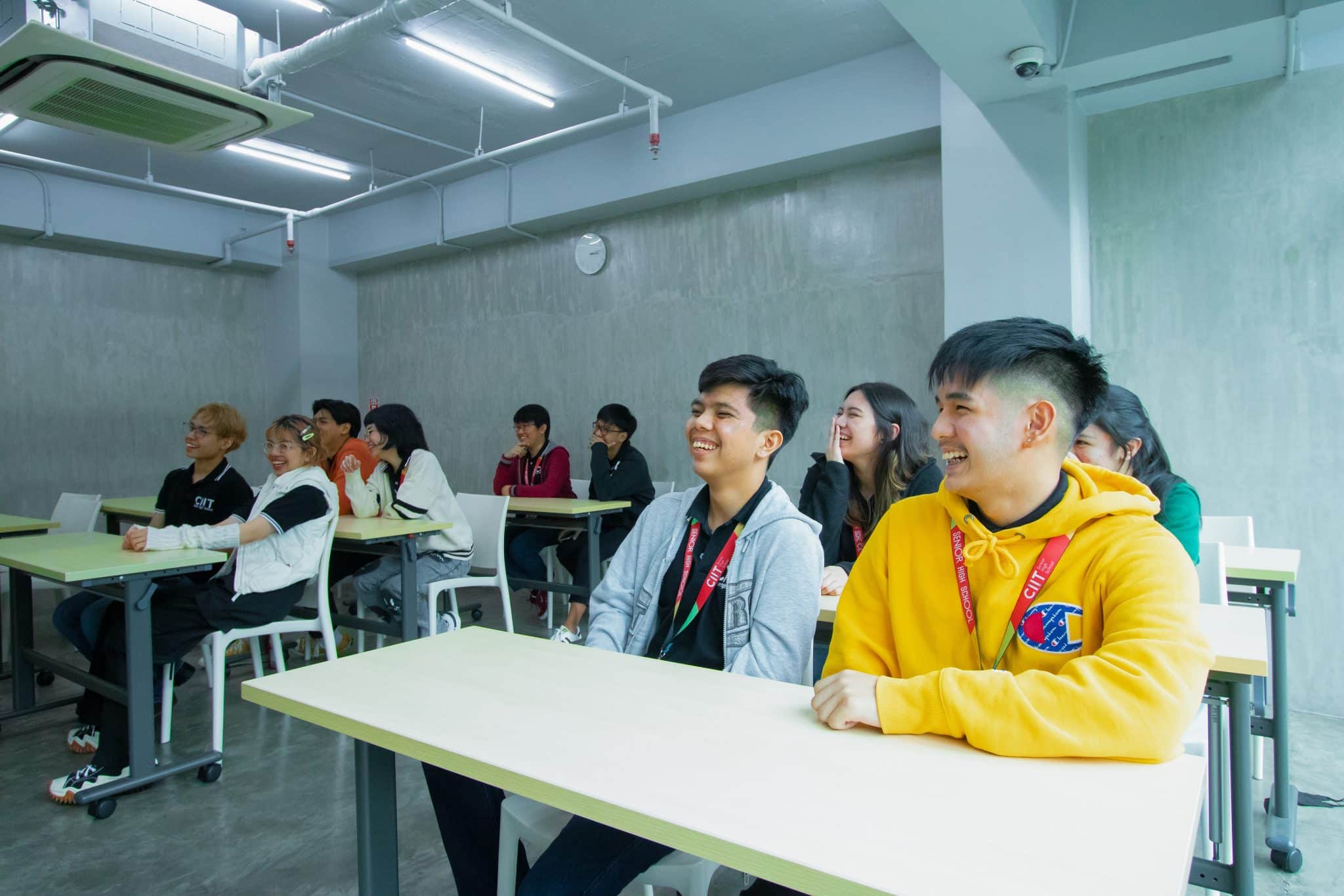 The Senior High School classrooms are dynamic spaces for students to explore shared interests in arts and technology, fostering skill development and collaboration.