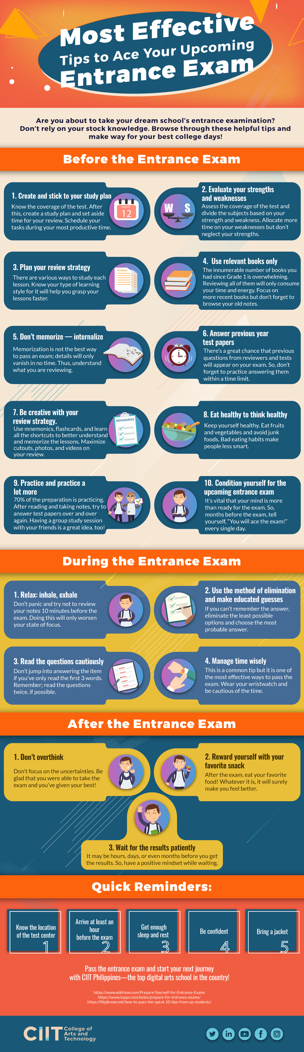 Most Effective Tips to Ace Your Upcoming Entrance Exam Infographic