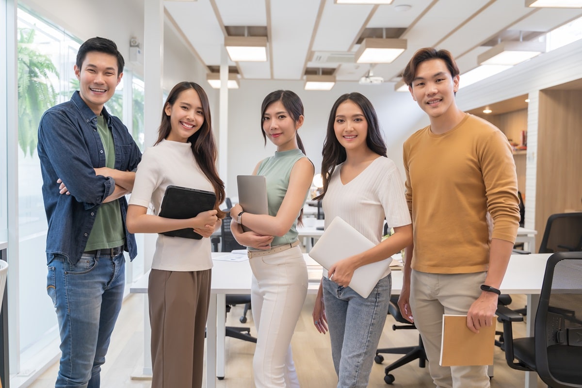 young Filipino entrepreneurs in a modern office